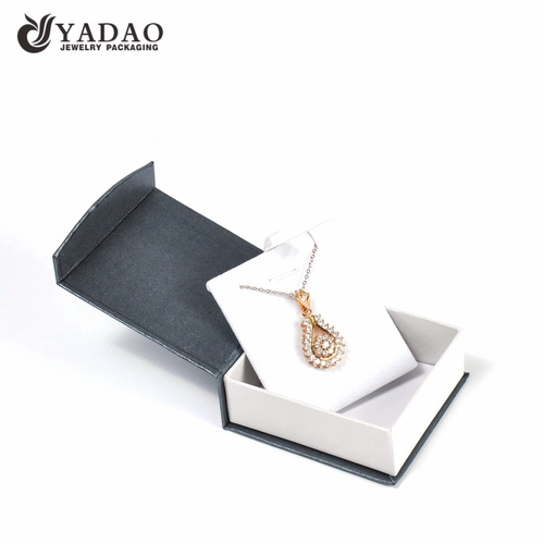 Gray color jewelry pendant box jewelry packaging customize logo and color