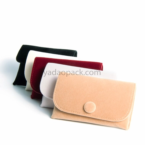 Estuche de terciopelo colorido squre hecho a mano estilo Reina con botón para embalaje de regalo de joyería
