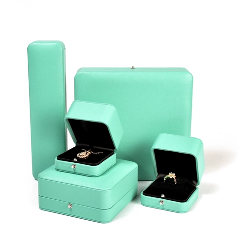 High End Elegante PU Leder Halskette Ringkasten Schmuck Geschenkbox Verpackung