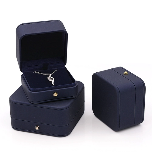 High End Metall Clash PU Leder Schmuckschatulle für Ring Halskette und Armband