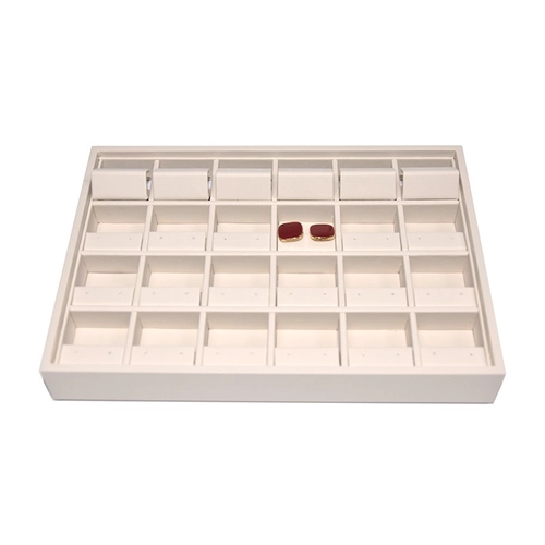 High Quality Hollow Design Stackable Leather Material Jewelry Earring Tray 