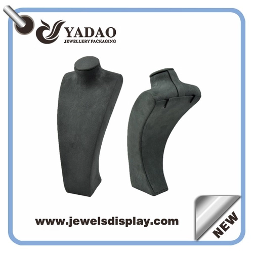 China High quality hot selling velvet gray jewelry busts for necklace display bust made in China manufacturer