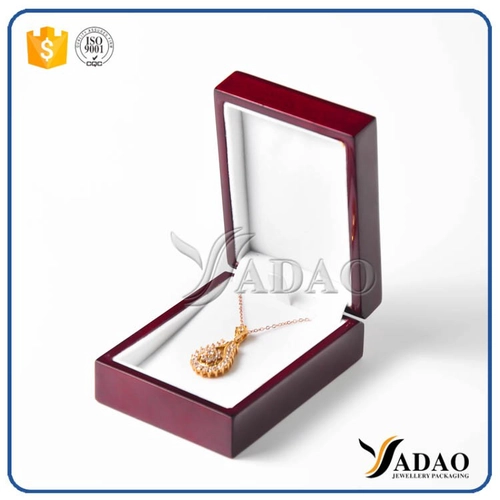 Luxury black handmade high-end customized  wholesale wooden box with glossy/matte lacquer finish for ring/necklace/pendant/necklace