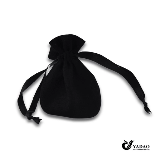 Noble pequeño negro con cordón de terciopelo suave redonda joyas al por mayor de la bolsa