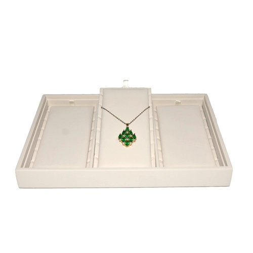 Pu Leather Cover Stackable Pendant Display Tray Jewelry Showcase Pendant Display