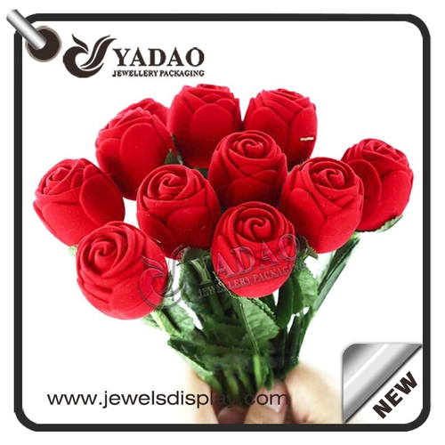 Gioielli Day Red Rose a forma di San Valentino Gift Box Floccaggio per gli amanti