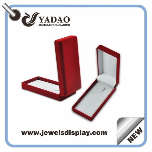 กล่องเครื่องประดับกำมะหยี่สีแดงสำหรับกล่องจี้ทำในประเทศจีน