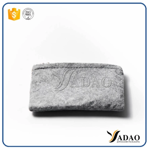 Wholesale Jewelry pouch package customized velvet suede zipper bag