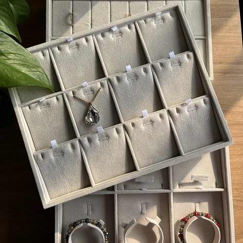 China Yadao customized velvet tray stackable display tray for necklace with 12pcs moveable pads manufacturer