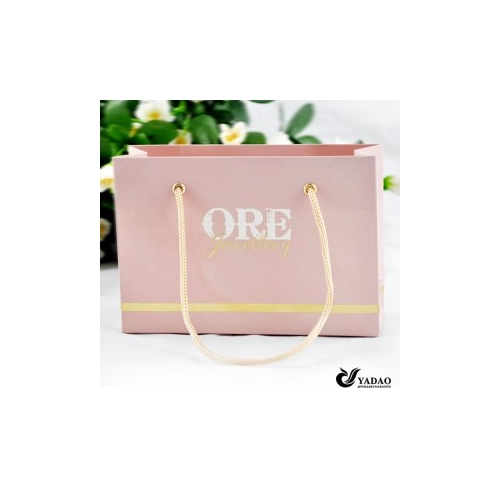 Yadao gift bag shopping bag with good quality rope handle and gold or silver stamped custom logo