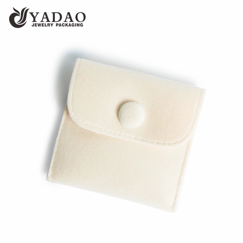 Yadao handmade velvet pouch jewelry packaging bag snap closure pouch with custom logo