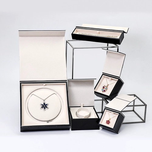 Yadao Plastikmagnetenschachtel Schwarz und beige Farbkombination mit Bow Know -Schmuckverpackungsschachtel Customized Fertiger Box