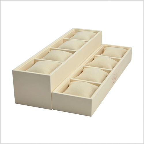 China Yadao pu leather display stand wooden jewelry display tray 4*3 pillow tray stackable jewelry display tray for watch/bracelet/bangle manufacturer