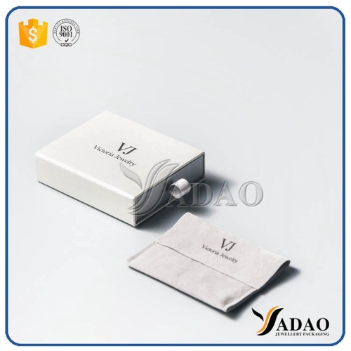 Karton Schmuck Geschenk Schublade Pakete Box mit Samtbeutel innen und kostenlosem Logo benutzerdefinierte
