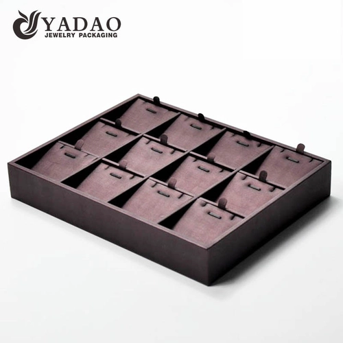 collective flexible cleverish reasonable design suitable size mdf+velvet/pu paper display trays can be for pendant ring earring