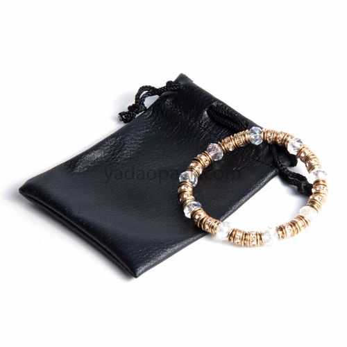 customize cord string pu leather jewelry pouch bag leather jewelry packaging bag to pack jewelry pieces safely wholesales