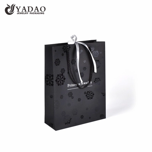 fancy paper shopping paper bag jewelry packaging paper bag twisted rope gift bag with UV coating pattern