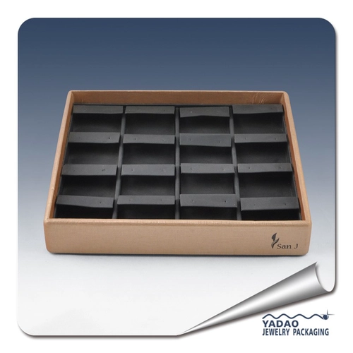 fashionable pu leather cover stackable jewelry earring display tray