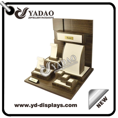 แสดงผลระดับไฮเอนด์ และ designable ไม้แสดงเครื่องประดับตู้โชว์ต่างหูแสดงสร้อยคอ