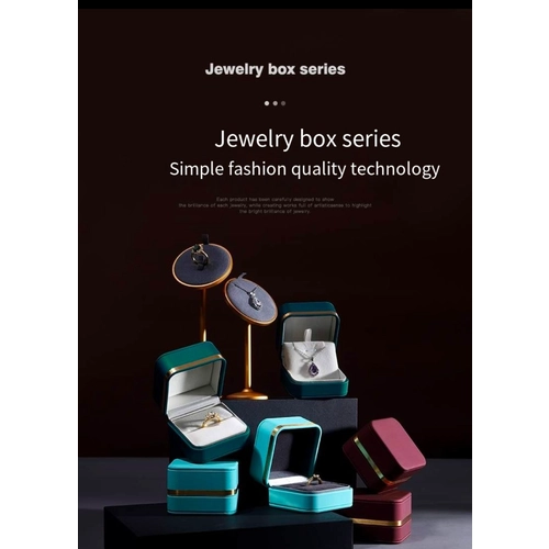Hohe Qualität Gold Trim Schmuck Box Kunststoff Schmuck Verpackungsbox PU Leder Schmuckschatulle Bestände