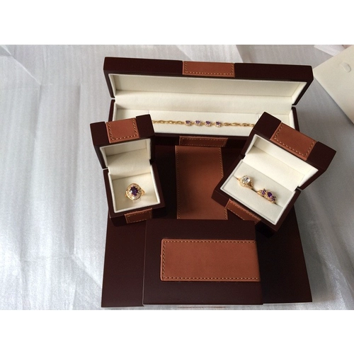 matt lacquer painting wooden jewelry packaging box wooden ring box customize with leather cover