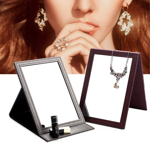 top selling jewelry display make up luxury leather mirror in stock