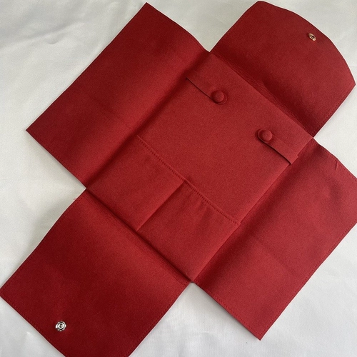 China travel pouch bag button design plush packaging bag velvet jewelry pouch bag with side wing  manufacturer