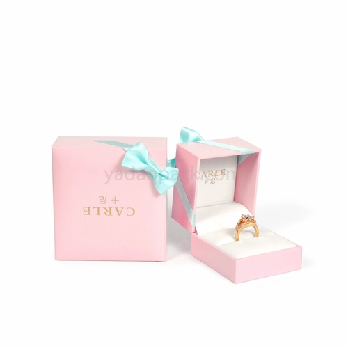wholesales plastic jewelry box jewelry packaging slot ring box bowknot gift ring box