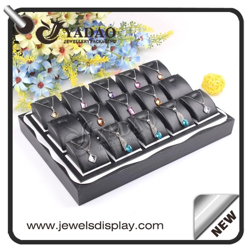 wonderful beautiful adorable satisfied prefect wholesale custom mdf+pu leather paper pendant/ring/bangle/bracelet display trays