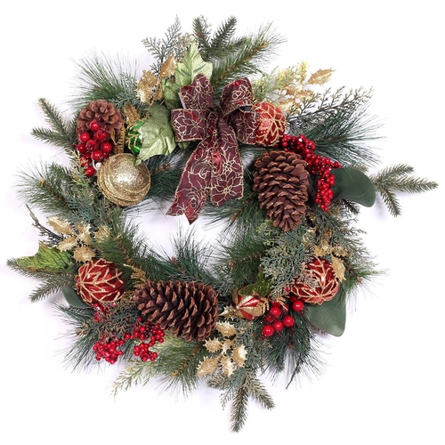 2017 新しいデザイン人工パーソナライズされたクリスマスの花輪