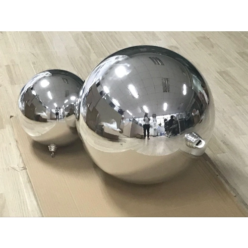 400mm Shatterproof Christmas Plastic Shiny Silver Bauble