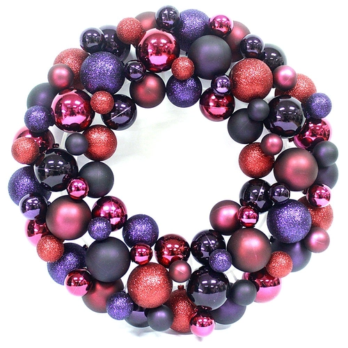 45cm Dia Shatterproof Plastic Christmas Ball Wreath