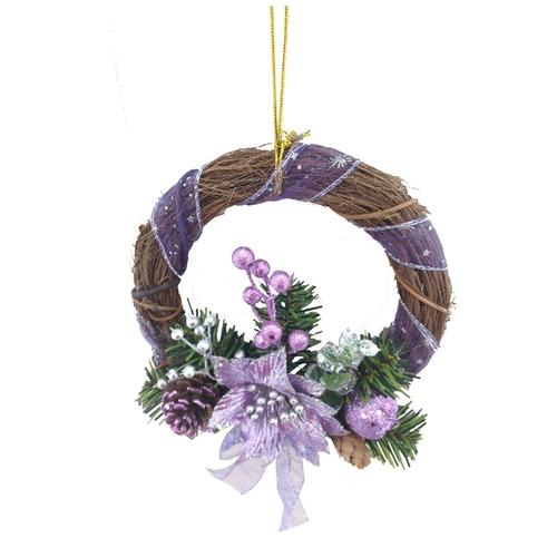 安いクリスマスの花輪籐リング