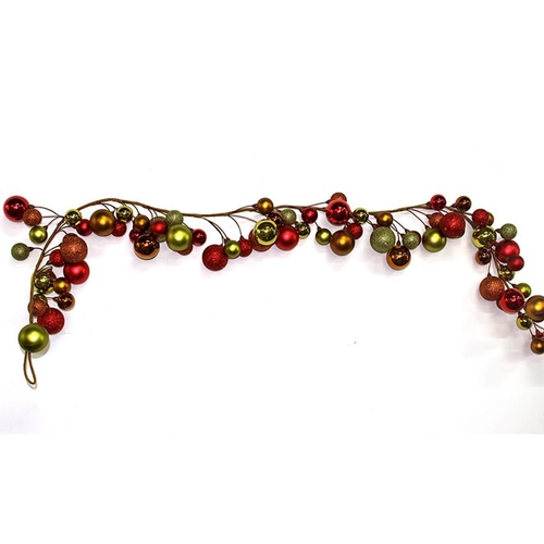 Christmas garland decorations with colorful balls