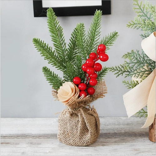 Festival decorations 25cm Christmas mini tree ornaments table top atmosphere decorate potted Christmas tree