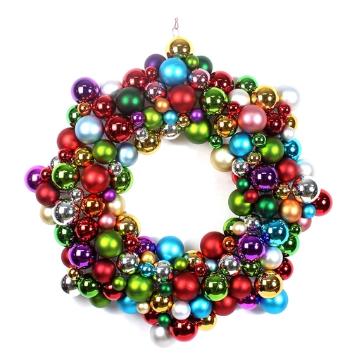 New Design 24" Star Shape Xmas Ball Wreath