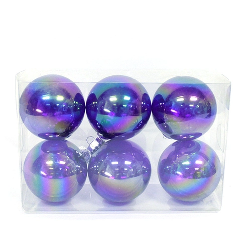New Type Christmas Rainbow Finish Plastic Hanging Ball