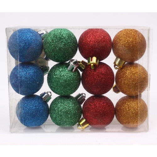 Promotional salable plastic hanging Christmas glitter ball