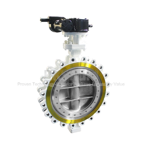 API609 DN600 PN10 CF8 150LBS Duplex Steel Lug Type Metal Triple Enterfly Valve for Mining