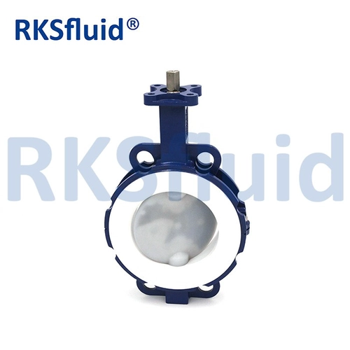 China chinese butterfly valve DN125 5IN wafer lug PTFE PFA  coated acid alkali application