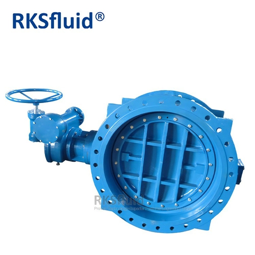Din3302 Epoxy revêtu de fer ductile grand diamètre à double bride excentrique Valve de papillon pour le traitement de l'eau