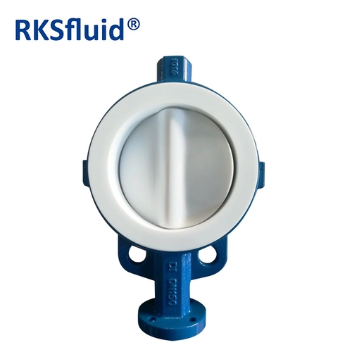 Vente directe d'usine ANSI B16.5 Classe150 Type de plaquette PTFE Disque doublé Valve de papillon PN10 PN16 pour les tuyaux d'eau
