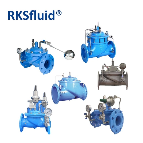 Chine PN10 PN16 Double Flange End Ball Float Valve DI Pressure Relief Reducing Control Valve DN80 DN100 with pressure gauge fabricant