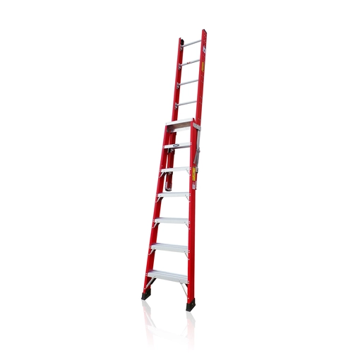Escalera de tijera profesional con plataforma de fibra de vidrio Xingon con puerta de seguridad ANSI 207L