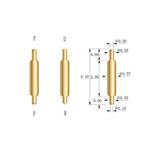 China 3.10mm Length Doule Ended Pin with B and U Tips manufacturer