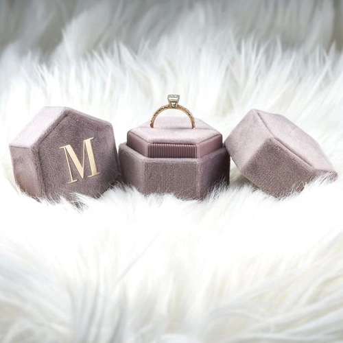 Violette Farbe, weiches Samtflanell, Mini-Verpackung, Ring-Anhänger-Ohrring-Ohrstecker-Box