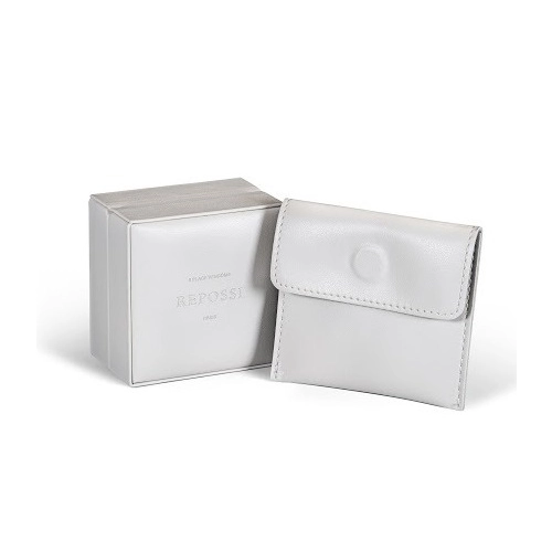 pure white leather button magnet jewelry ring earrings small cute pouch bag