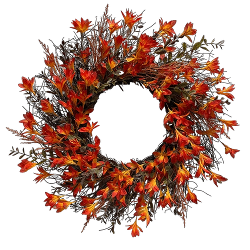 China Senmasine 22 inch kunstmatige Forsythia herfstkrans voor muur voordeur hangende herfstoogst decoratief fabrikant