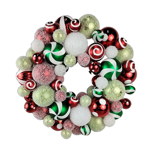 China Senmasine 12inch 16inch 18inch 20inch ball baubles wreath for front door Indoor Outdoor Holiday Hanging Decoration manufacturer