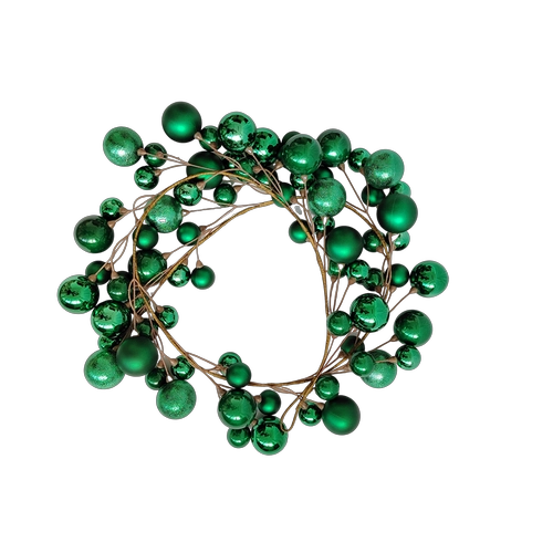 porcelana Guirnaldas de bolas de Navidad Senmasine verdes de 6 pies para colgar en Navidad, decoraciones para fiestas en interiores y exteriores fabricante